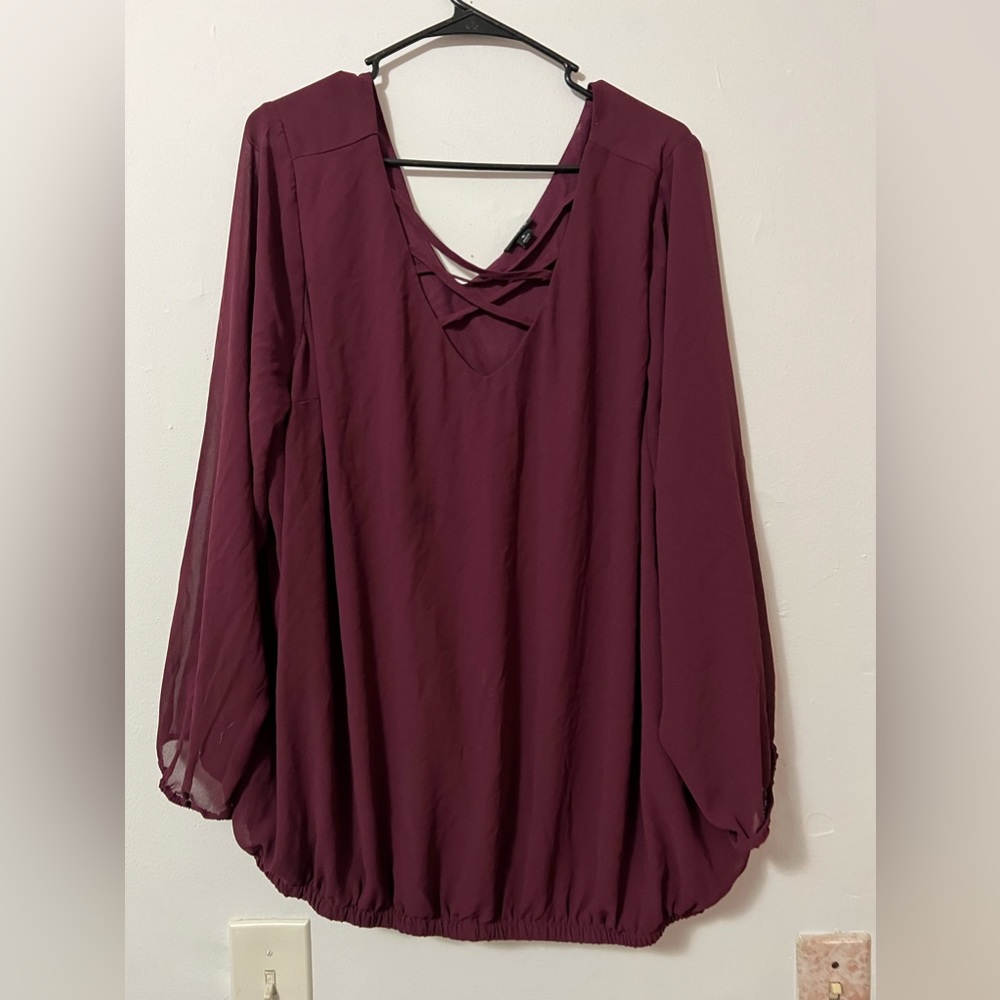 ❄️Torrid Sheer sleeve blouse